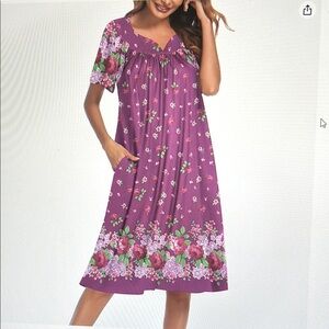 Floral Purple Nightgown/House Dress